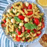 caprese pasta salad with arugula