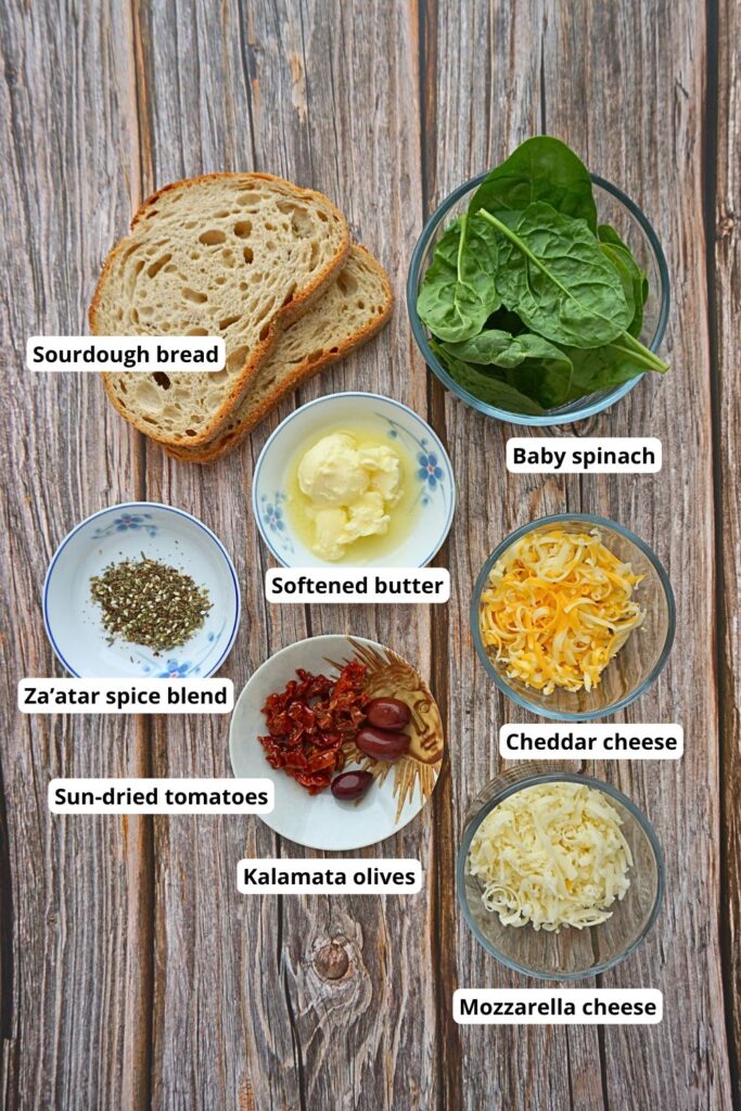 mediterranean grilled cheese sandwich
