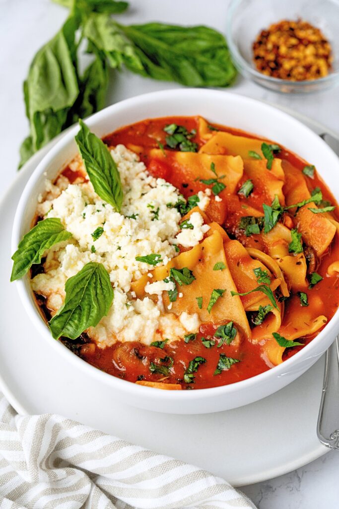 vegetarian lasagna soup
