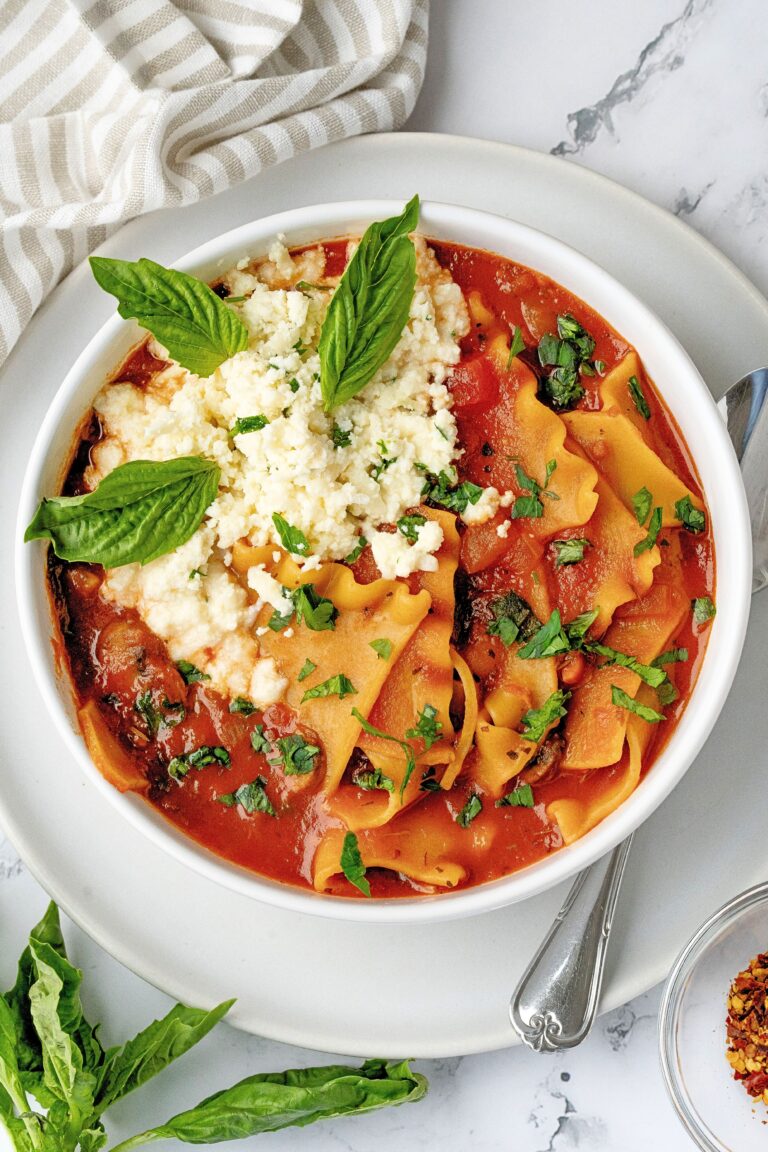 vegetarian lasagna soup