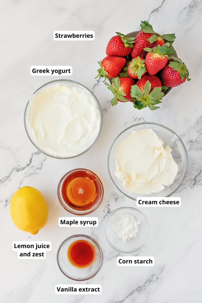 Strawberry cheesecake dip with Greek yogurt