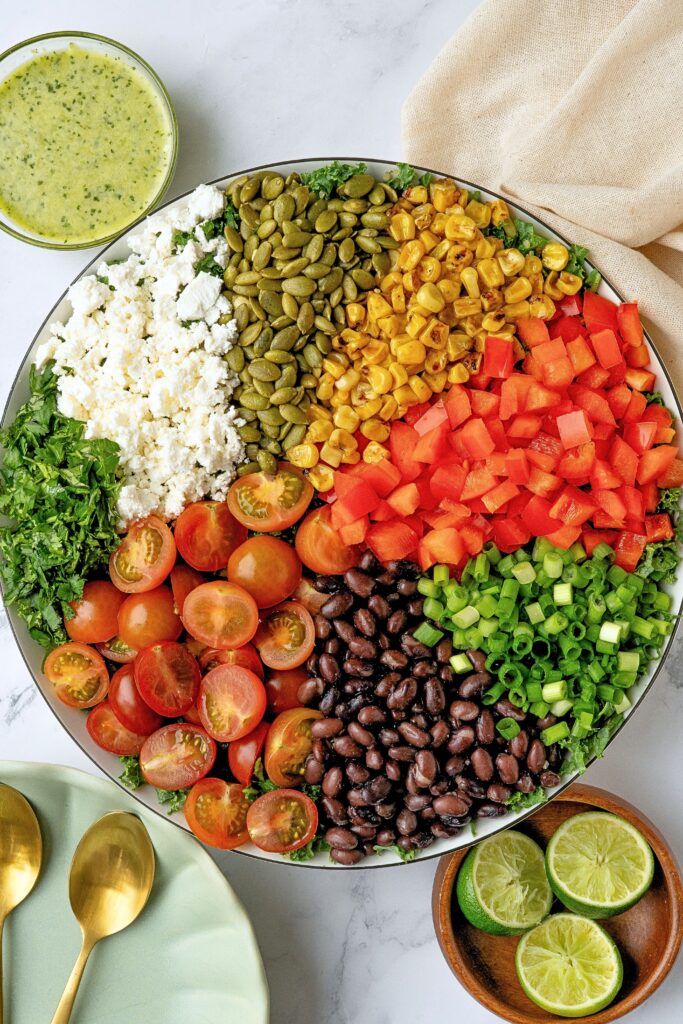 mexican kale quinoa salad cilantro lime dressing