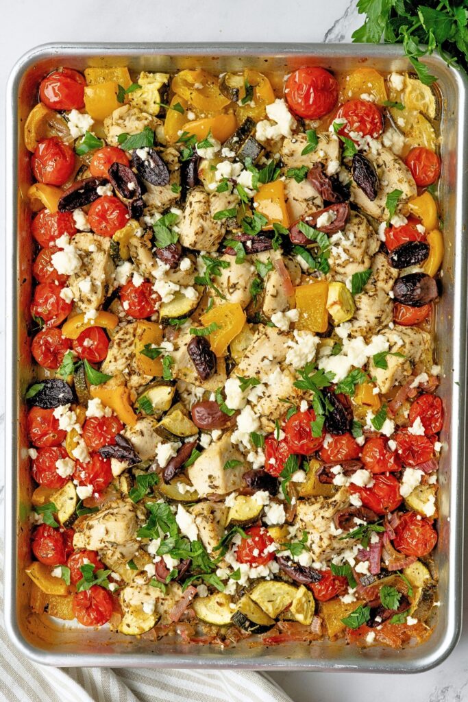 greek sheet pan chicken recipe