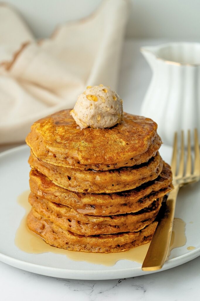 pumpkin pancakes with cinnamon butter