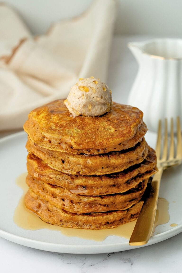 pumpkin pancakes with cinnamon butter