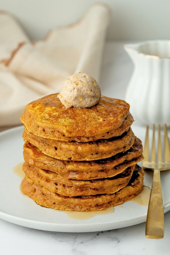 pumpkin pancakes with cinnamon butter