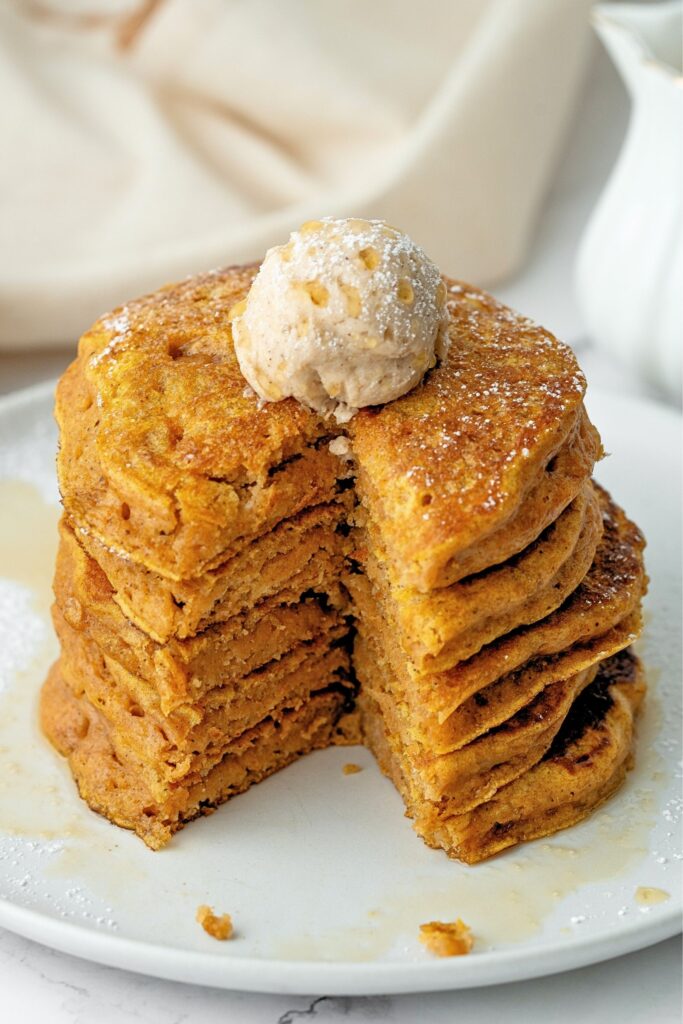 pumpkin pancakes with cinnamon butter
