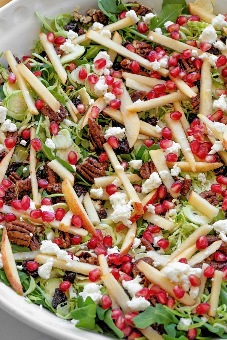 Shaved Brussel Sprout Salad with Arugula and Apple