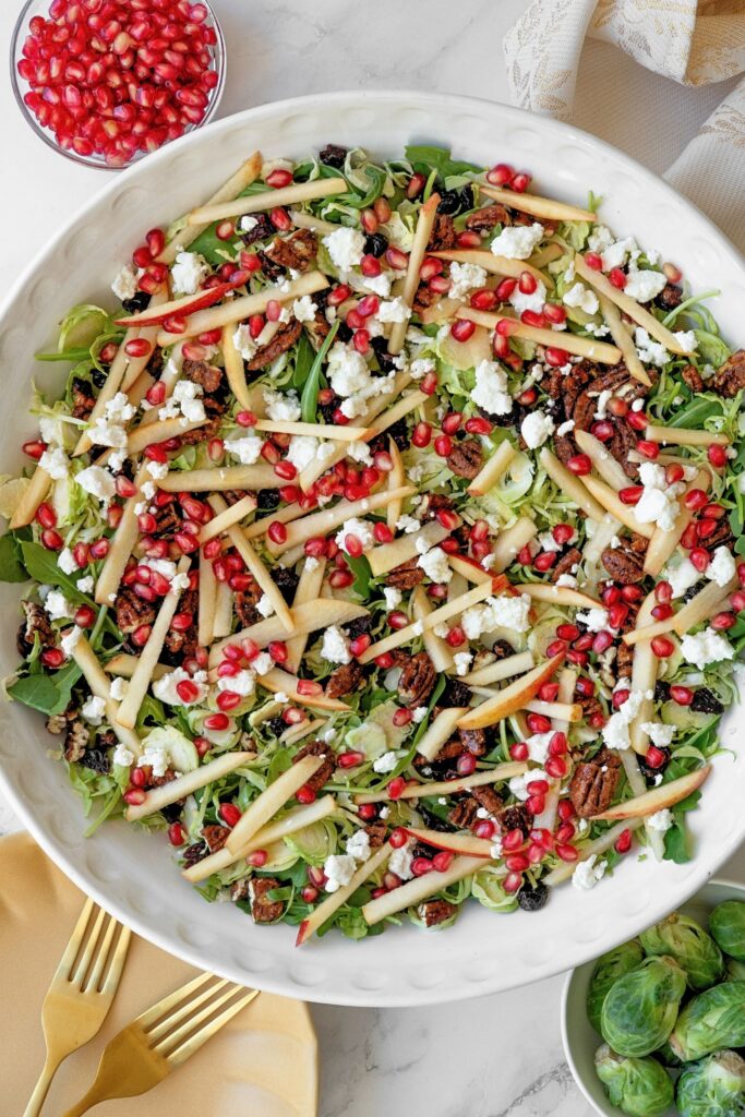 Shaved Brussel Sprout Salad with Arugula and Apple