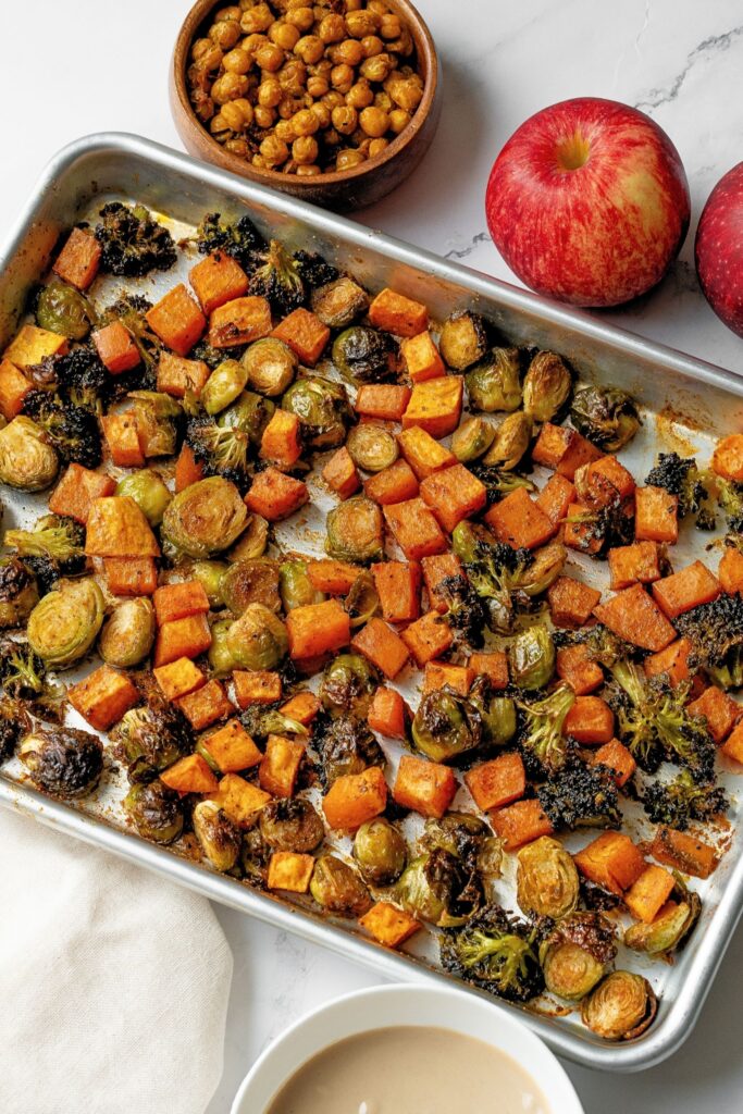 autumn harvest bowl with balsamic dressing