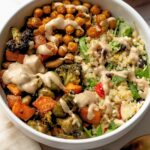 autumn harvest bowl with balsamic dressing