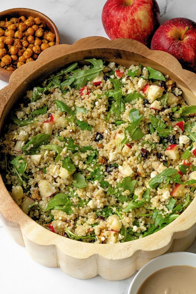 autumn harvest bowl with balsamic dressing