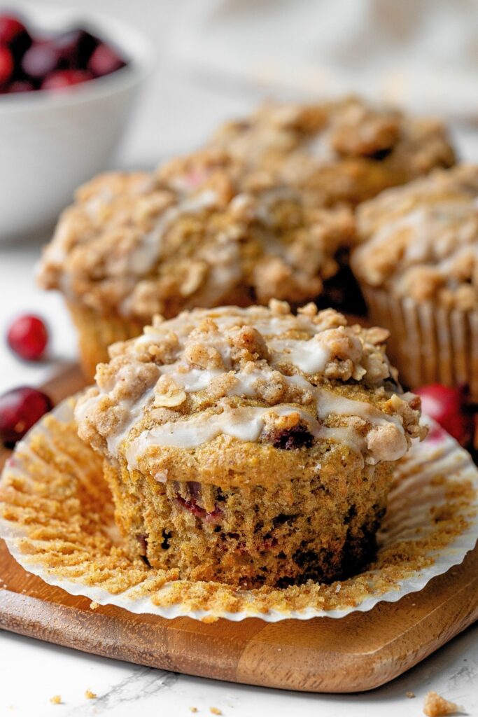healthy orange cranberry muffins
