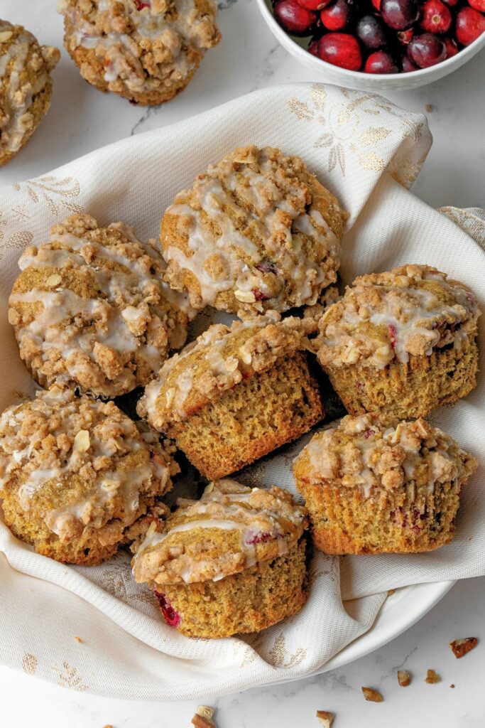 healthy orange cranberry muffins