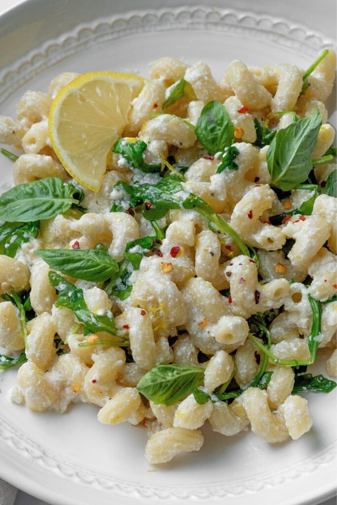 lemon ricotta pasta with arugula