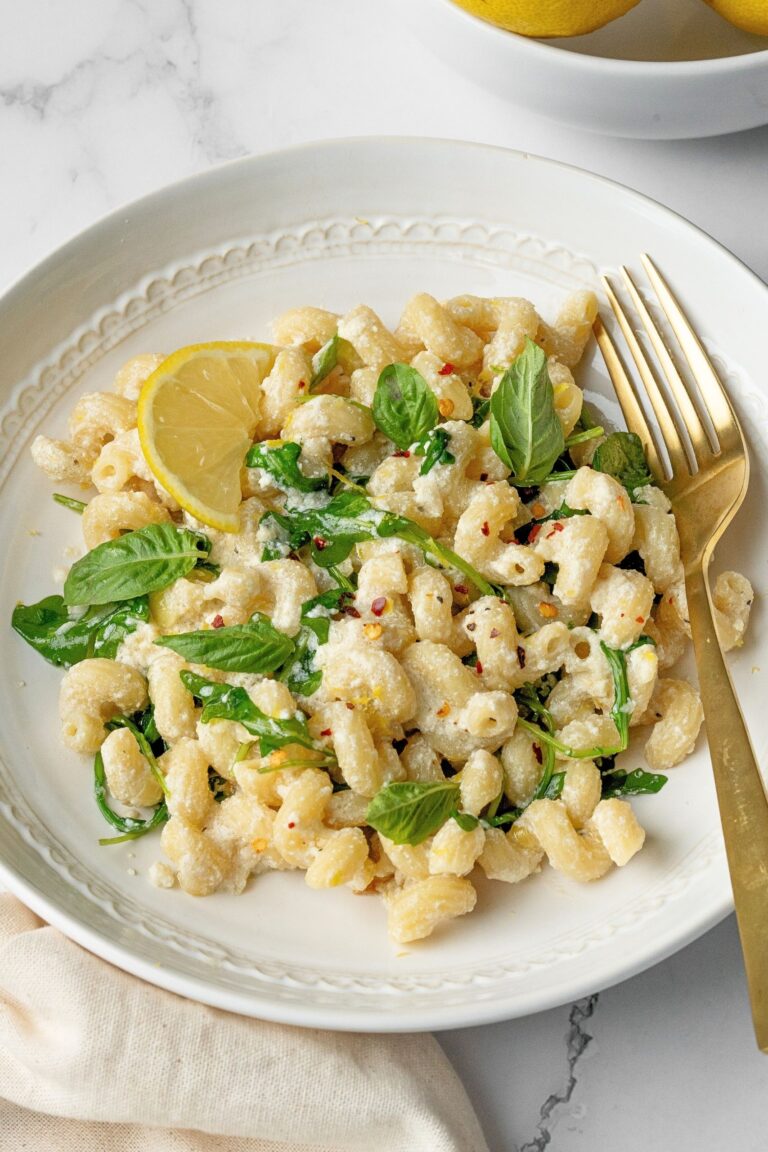 lemon ricotta pasta with arugula
