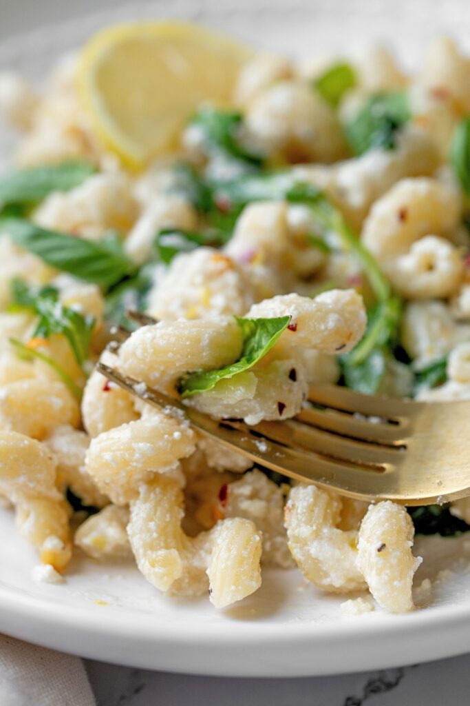 lemon ricotta pasta with arugula