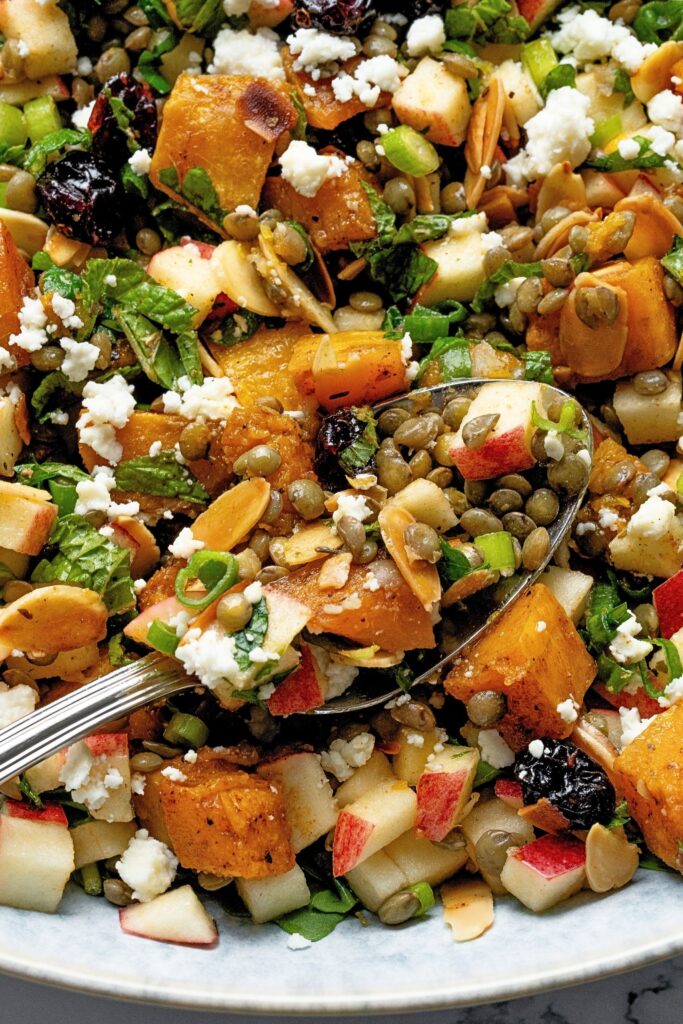 butternut squash and lentil salad