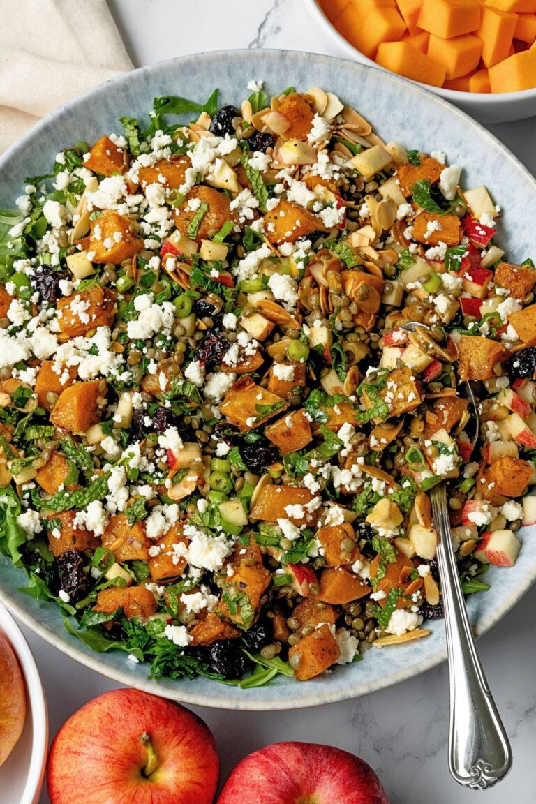 butternut squash and lentil salad