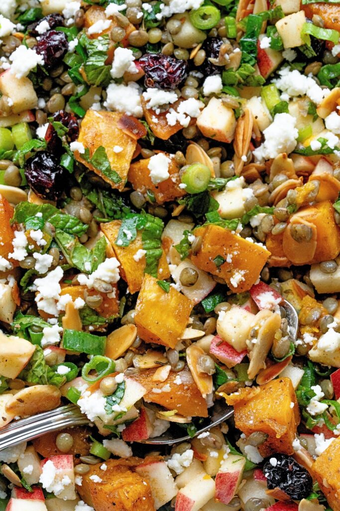 butternut squash and lentil salad