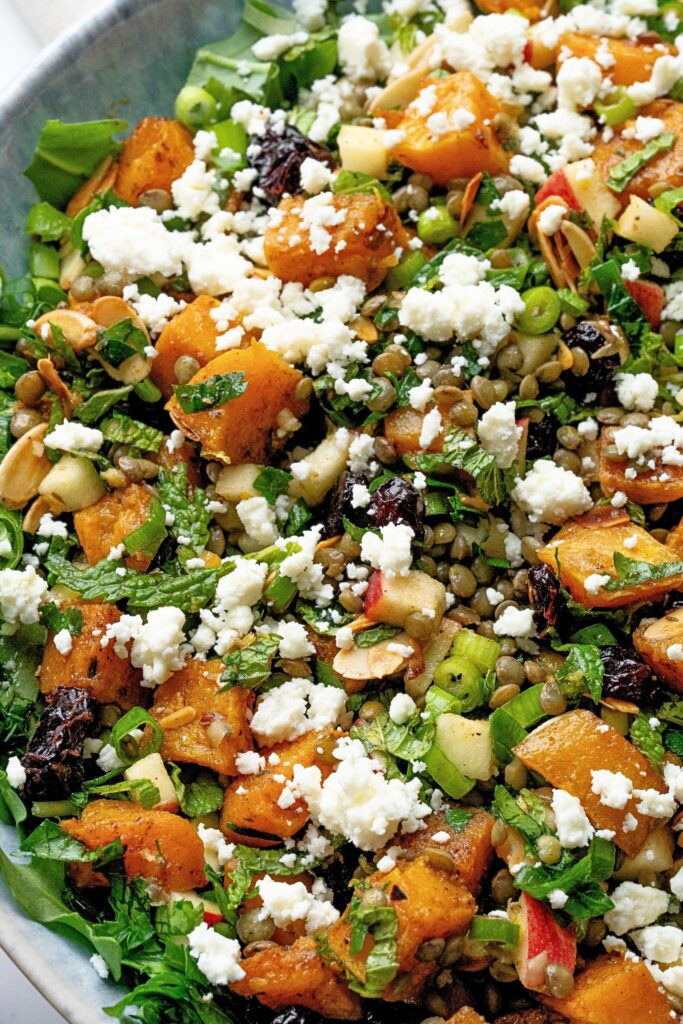 butternut squash and lentil salad