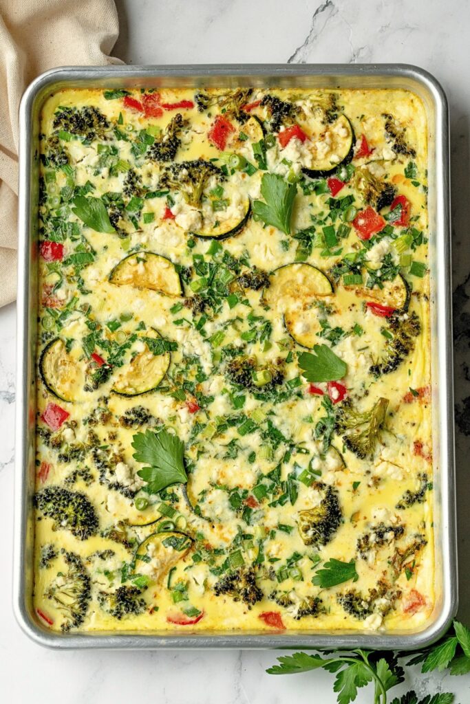 sheet pan veggie frittata