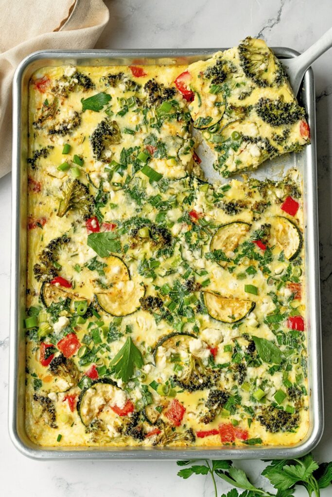 sheet pan veggie frittata